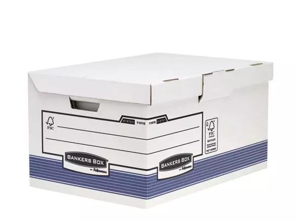 Een Archiefdoos Bankers Box System fold flip top maxi wit blauw koop je bij QuickOffice BV