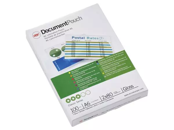 Een Pochette de plastification GBC A6 2x80micron 100 pièces koop je bij QuickOffice BV