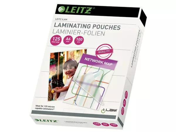 Een Lamineerhoes Leitz iLAM A6 2x125micron EVA 100 stuks koop je bij QuickOffice BV