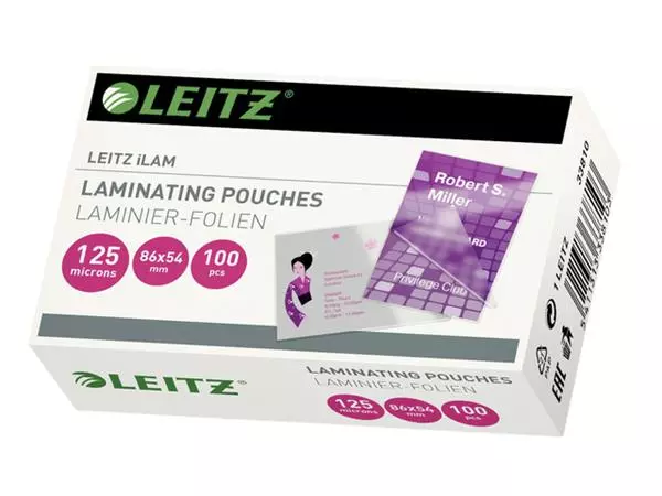 Een Pochette de plastification Leitz iLAM 54x86mm 2x125 micron EVA 100 pièces koop je bij QuickOffice BV