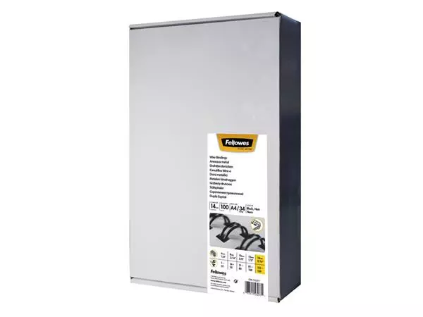 Een Draadrug Fellowes 14mm 34-rings A4 zwart 100stuks koop je bij QuickOffice BV