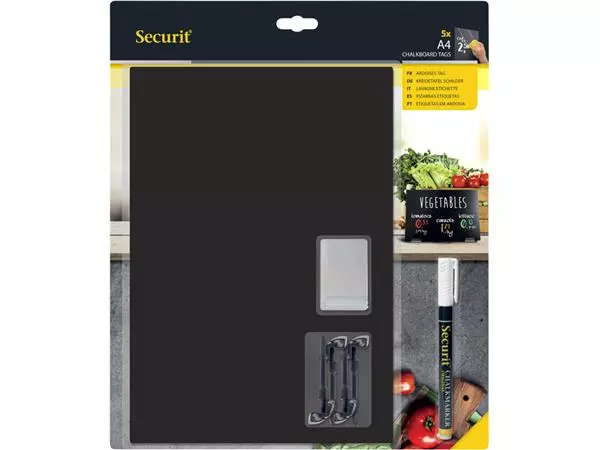 Krijtbord Securit A4 tags 5 stuks