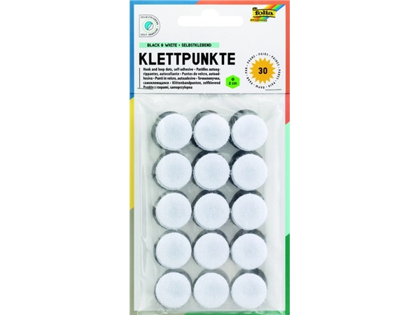 Een Klittenband Folia rond 2cm 15 stuks zwart 15 stuks wit koop je bij Romijn Office Supply