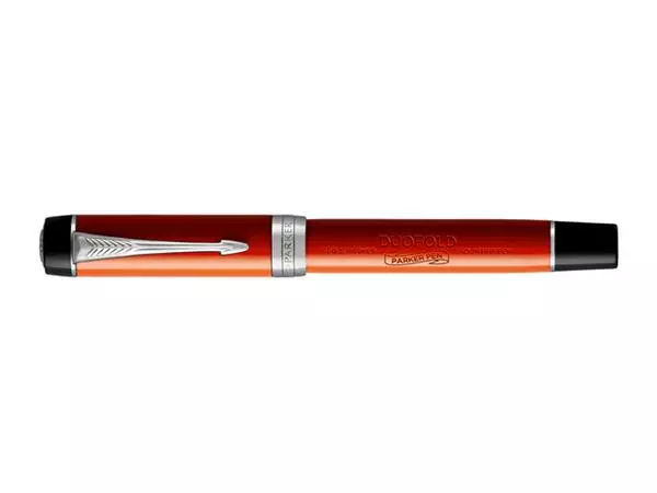 Een Vulpen Parker Duofold Classic Vintage big red lacquer 18k CT medium koop je bij De Rijk Kantoorshop