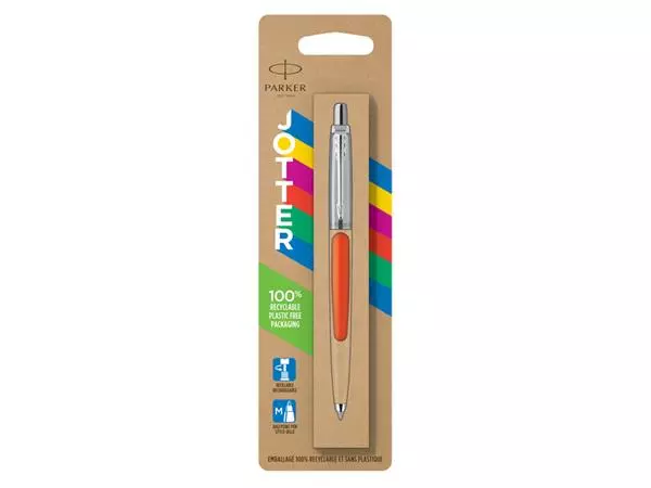 Een Balpen Parker Jotter Original orange CT medium blister à 1 stuk koop je bij Supply Mij