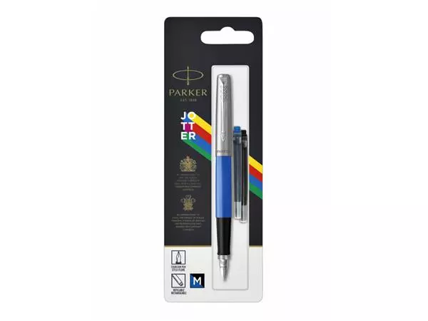 Een Vulpen Parker Jotter Original CT M blauw blister à 1 stuk koop je bij Clippz! Office Supplies