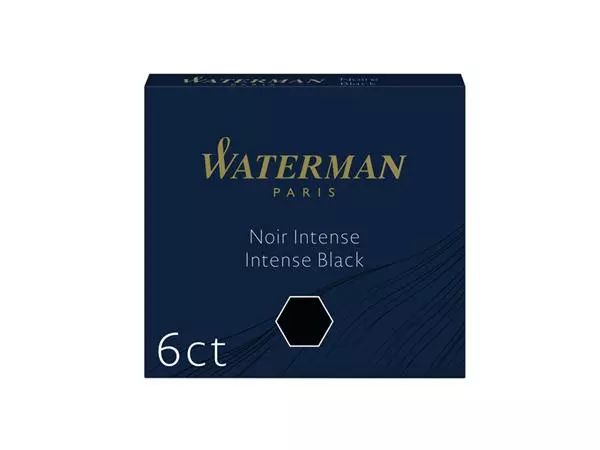 Inktpatroon Waterman internationaal zwart pak à 6 stuks