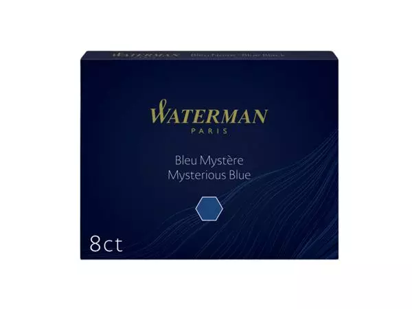 Een Inktpatroon Waterman nr 23 lang blauwzwart pak à 8 stuks koop je bij Quality Office Supplies