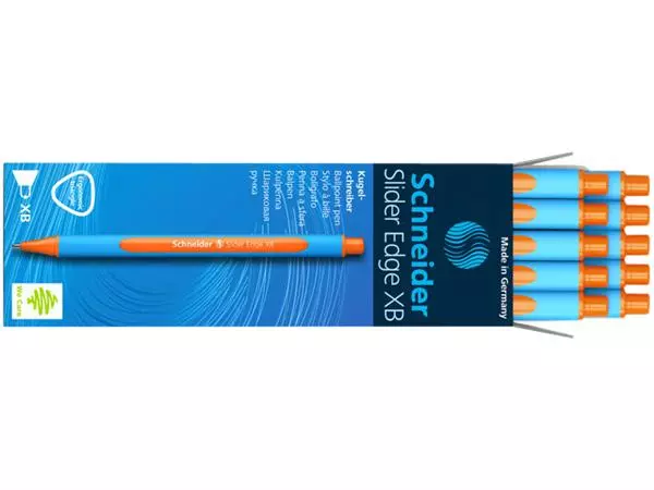 Een Balpen Schneider Slider Edge extra breed oranje koop je bij De Rijk Kantoorshop