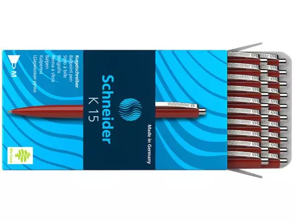 Een Balpen Schneider K15 medium rood koop je bij Clippz! Office Supplies