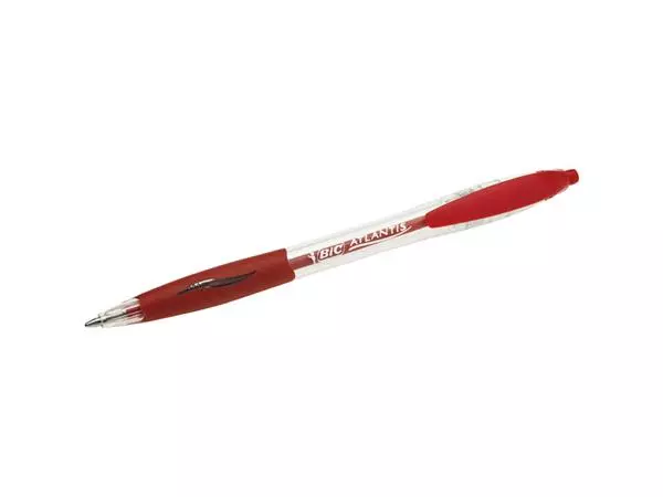 Een Balpen Bic Atlantis classic grip clic medium rood koop je bij Deska Alles voor Kantoor