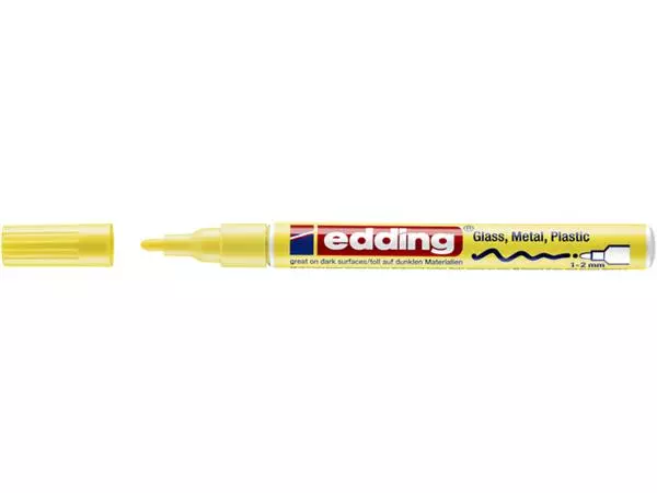 Een Viltstift edding 751 lakmarker rond 1-2mm pastel geel koop je bij De Joma BV