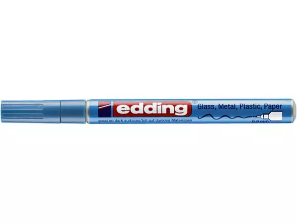 Een Viltstift Edding 780 lakmarker rond 0.8mm metallic lichtblauw koop je bij Draais.com