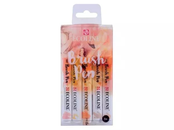 Een Brushpen Talens Ecoline set á 5 stuks beige roze koop je bij van Kerkvoorde & Hollander B.V.