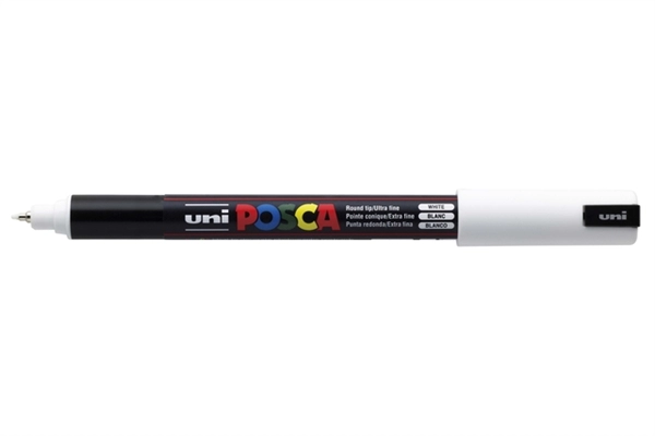 Een Verfstift Posca PC1MR extra fijn wit koop je bij Schellen Boek- en Kantoorboekhandel