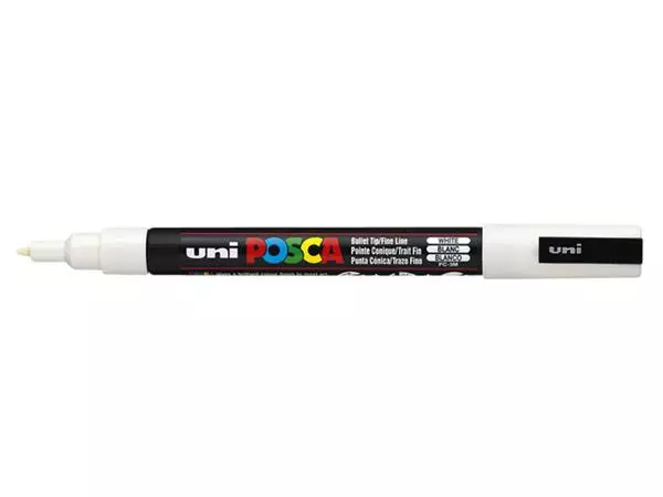 Een Verfstift Posca PC3M fijn wit koop je bij Kantorice office & business supplies