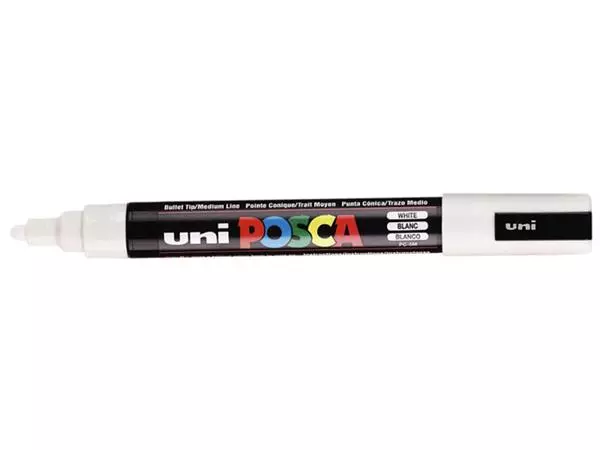 Een Verfstift Posca PC5M medium wit koop je bij Quality Office Supplies