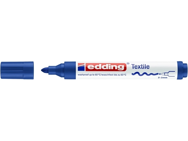 Een Viltstift edding 4500 textiel rond 2-3mm blauw koop je bij Egner kantoorspecialisten