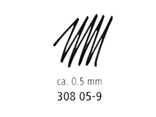Fineliner Staedtler Pigment 308 zwart 0.5mm