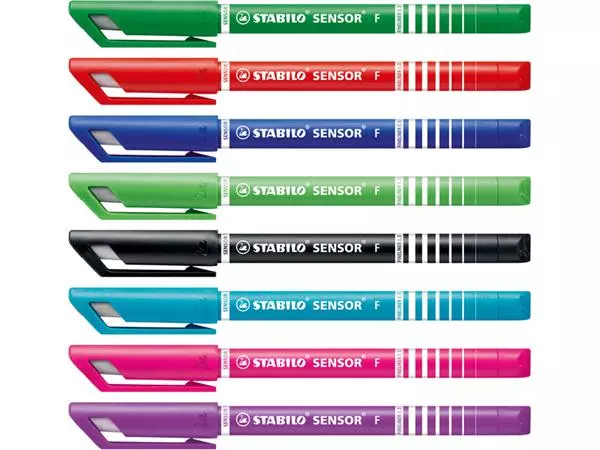 Een Fineliner STABILO Sensor 189/8 fijn assorti etui à 8 stuks koop je bij De Rijk Kantoorshop