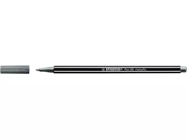 Een Viltstift STABILO Pen 68/805 medium metallic zilver koop je bij Kantorice office & business supplies