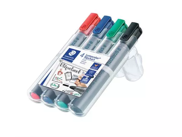 Een Viltstift Staedtler 356 voor flipover rond 2mm 4 stuks assor koop je bij Sysdicom BV