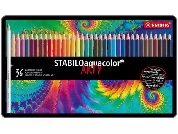 Een Kleurpotloden STABILO 1636 aquacolor assorti blik à 36 stuks koop je bij Kantoorboekhandel Van Atten