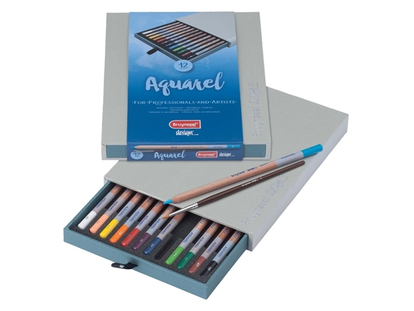 Een Aquarelpotlood Bruynzeel Design set á 12 stuks assorti koop je bij Deska Alles voor Kantoor