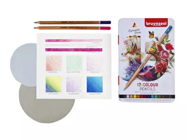 Een Kleurpotloden Bruynzeel Expression colour blik à 12 stuks assorti koop je bij Sysdicom BV