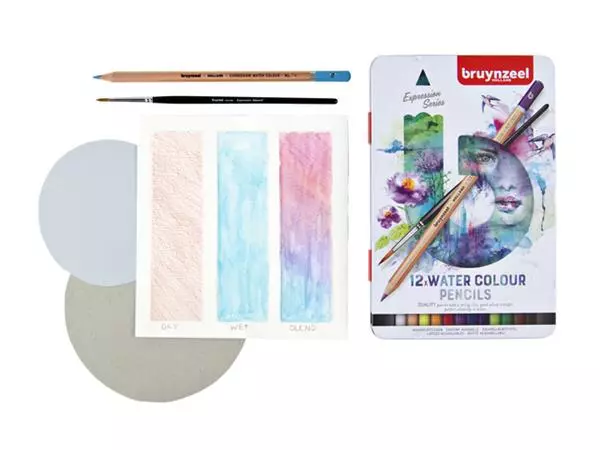 Een Kleurpotloden Bruynzeel aquarel Expression blik à 12 stuks assorti koop je bij De Joma BV