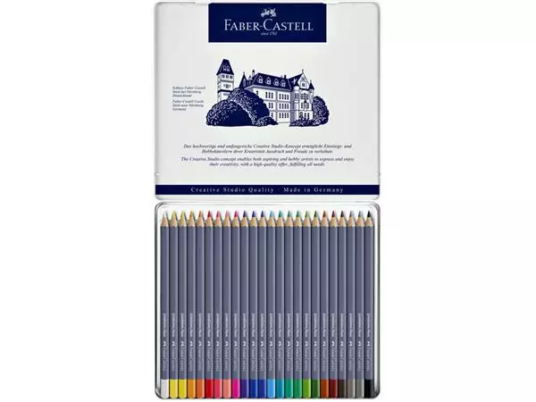 Een Kleurpotloden Faber-Castell Goldfaber aquarel assorti blik à 24 stuks koop je bij Deska Alles voor Kantoor