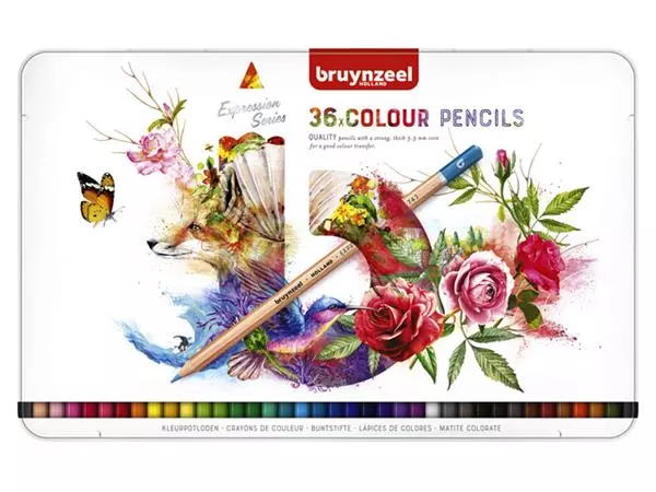 Een Kleurpotloden Bruynzeel Expression colour blik à 36 stuks assorti koop je bij Supply Mij