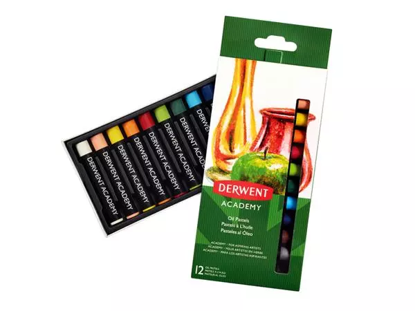 Een Oliepastel Derwent Academy blister à 12 stuks assorti koop je bij Deska Alles voor Kantoor