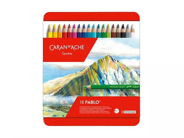 Een Kleurpotloden Caran d'Ache Pablo assorti blik à 18stuks koop je bij Friese Schrijfkamer