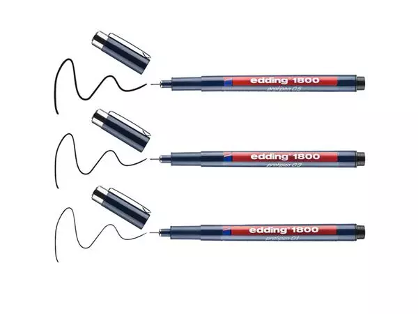 Een Fineliner edding 1800 0.25-0.35-0.5mm zwart koop je bij Egner kantoorspecialisten