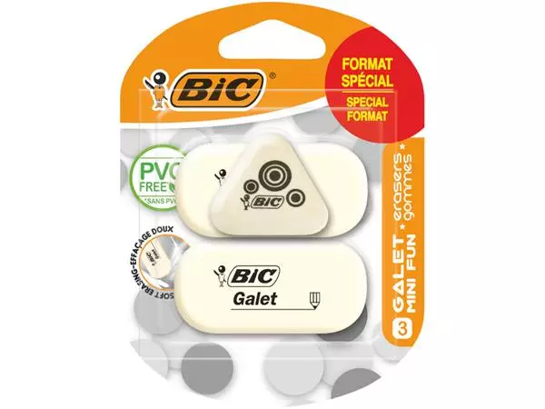 Buy your Gum Bic Galet pvc vrij zacht potlood wit blister à 3 stuks at QuickOffice BV