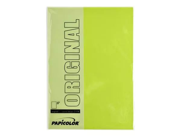 Kopieerpapier Papicolor A4 200gr 6 vel appelgroen