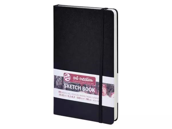 Een Carnet de croquis Talens Art Creation 13x21cm 140g 80 feuilles noir koop je bij QuickOffice BV