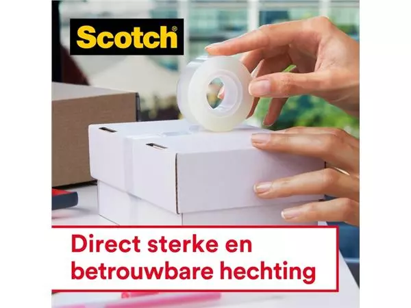 Een Plakband Scotch Crystal 600 19mmx25m transparant + handdispenser koop je bij Deska Alles voor Kantoor