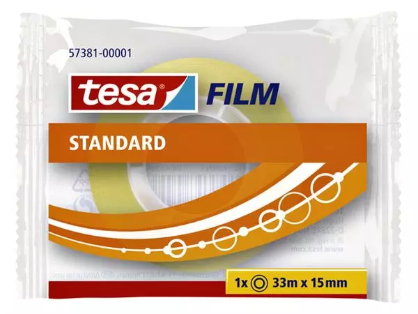 Een Plakband tesafilm® Standaard 33mx15mm transparant koop je bij De Rijk Kantoorshop