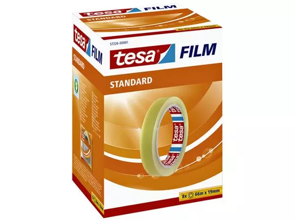 Een Plakband tesafilm® Standaard 66mx19mm transparant koop je bij Continu Kantoor