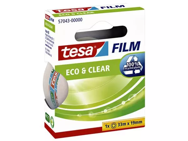 Een Plakband tesafilm® Eco & Clear 33mx19mm transparant koop je bij VDB Office Express B.V.