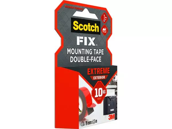 Een Plakband Scotch Extreme Exterior 19mm x 1,5m dubbelzijdig koop je bij Continu Kantoor