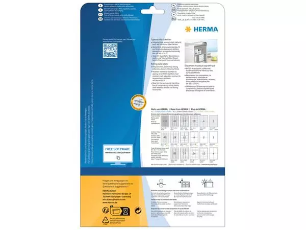 Een Etiket HERMA 4216 105x148mm folie 100stuks zilver koop je bij All Office Kuipers BV
