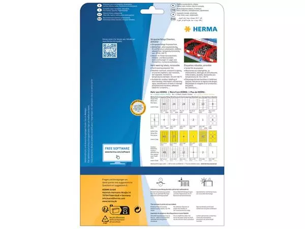 Een Etiket HERMA 4574 97X42.3mm folie 240st wit koop je bij All Office Kuipers BV