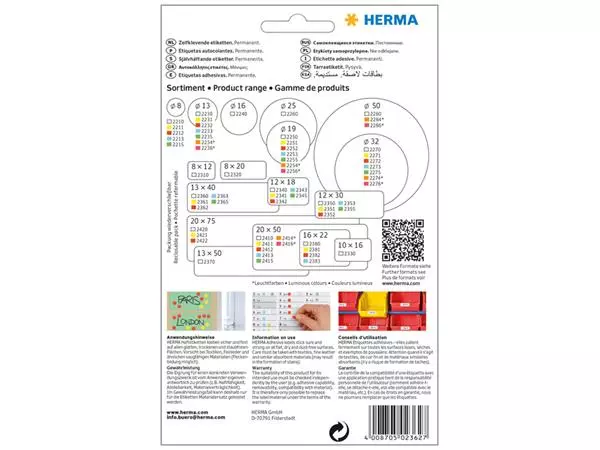 Een Etiket HERMA 2362 13x40mm rood 896 stuks koop je bij Peter Wind