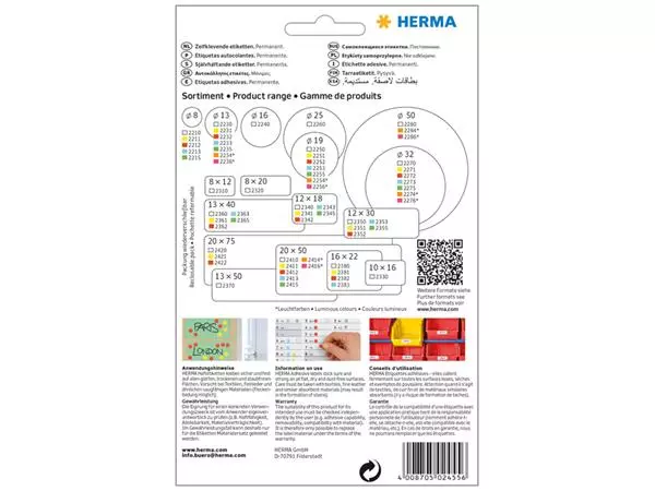 Een Etiket HERMA 2455 25x40mm groen 512stuks koop je bij De Joma BV