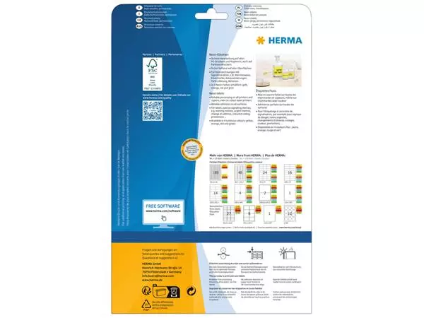 Een Etiket HERMA 5140 63.5x29.6mm neongeel 540stuks koop je bij De Joma BV