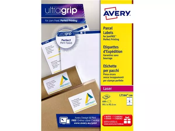 Een Etiket Avery L7166-100 99.1x93.1mm 600stuks wit koop je bij QuickOffice BV