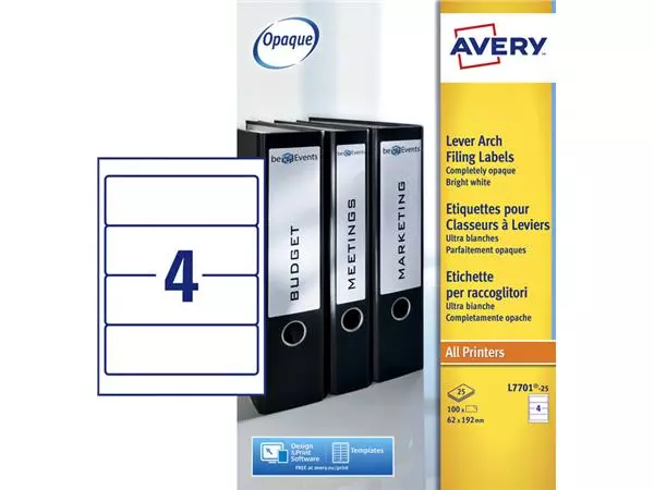 Een Rugetiket Avery breed 62x192mm zelfklevend wit koop je bij van Kerkvoorde & Hollander B.V.